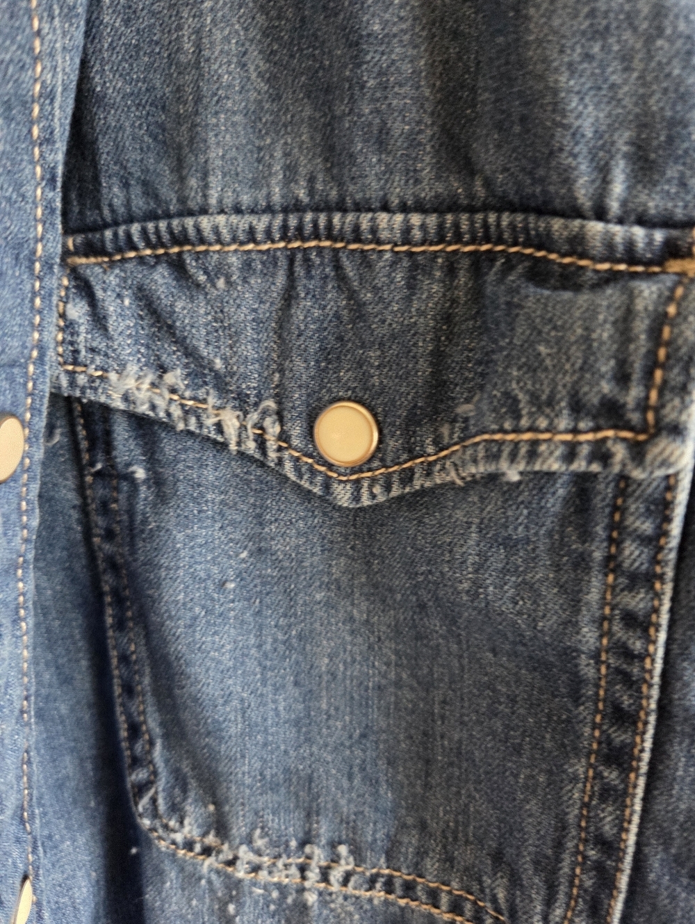 Zara Blue Denim Button-Down Shirt - Picture 5 of 15